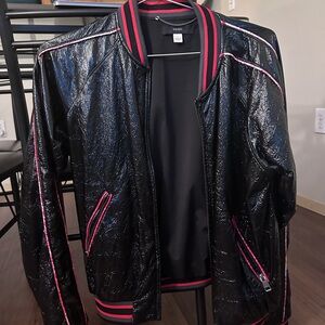 Diesel black patent leather jacket